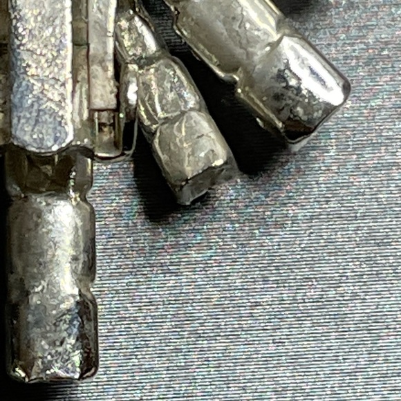 Tiered Rhinestone Starburst Fire Work Unsigned Clip On Earring Designer Single. - Picture 3 of 12